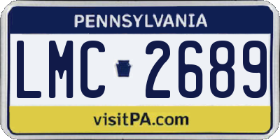 PA license plate LMC2689