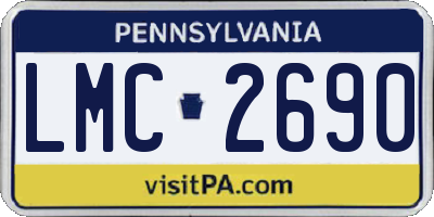 PA license plate LMC2690