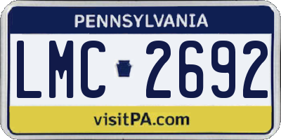 PA license plate LMC2692