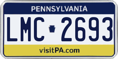 PA license plate LMC2693