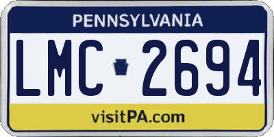 PA license plate LMC2694