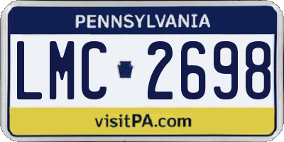 PA license plate LMC2698