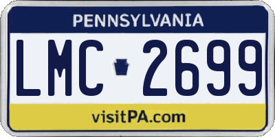 PA license plate LMC2699