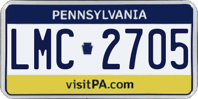 PA license plate LMC2705