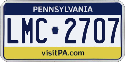 PA license plate LMC2707