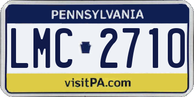 PA license plate LMC2710
