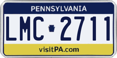 PA license plate LMC2711