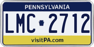 PA license plate LMC2712