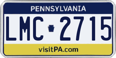 PA license plate LMC2715