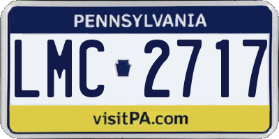 PA license plate LMC2717