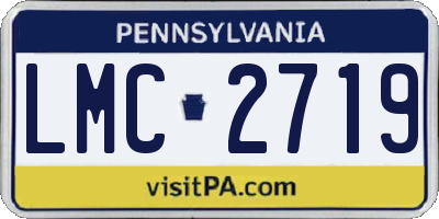 PA license plate LMC2719