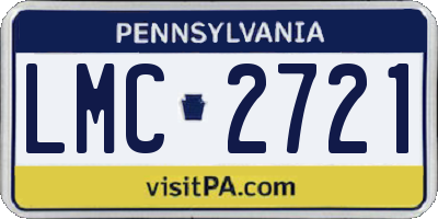 PA license plate LMC2721
