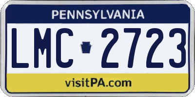 PA license plate LMC2723