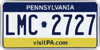 PA license plate LMC2727