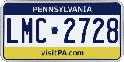 PA license plate LMC2728