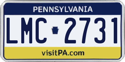 PA license plate LMC2731