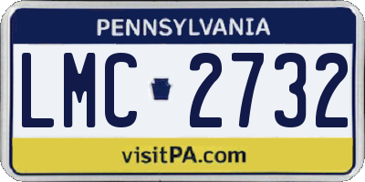 PA license plate LMC2732