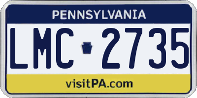 PA license plate LMC2735