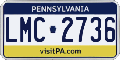 PA license plate LMC2736