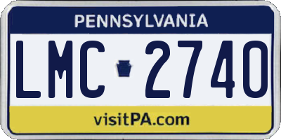 PA license plate LMC2740