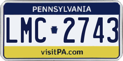 PA license plate LMC2743