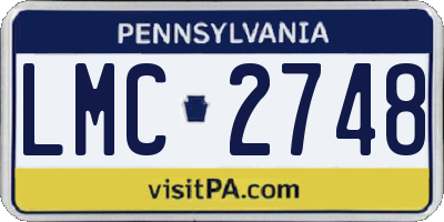 PA license plate LMC2748