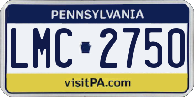 PA license plate LMC2750