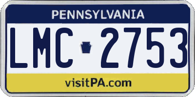 PA license plate LMC2753
