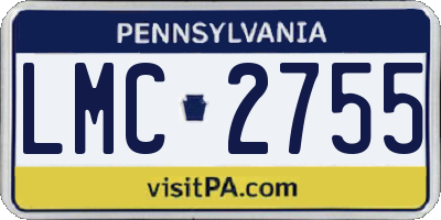 PA license plate LMC2755