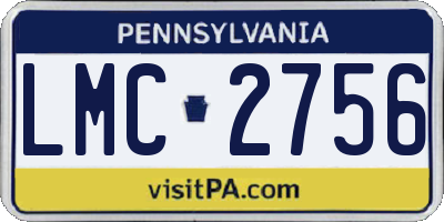PA license plate LMC2756