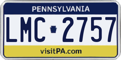 PA license plate LMC2757