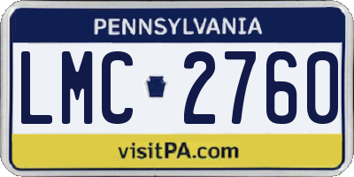 PA license plate LMC2760