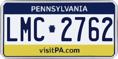 PA license plate LMC2762