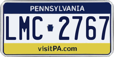 PA license plate LMC2767