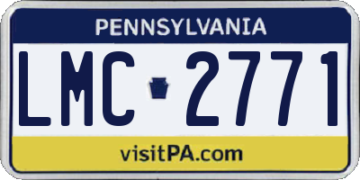 PA license plate LMC2771