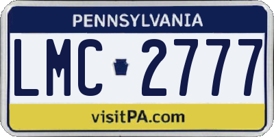 PA license plate LMC2777
