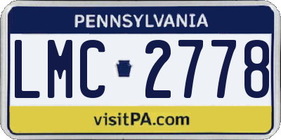 PA license plate LMC2778