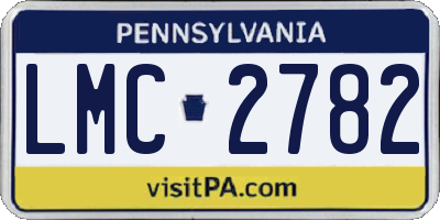 PA license plate LMC2782