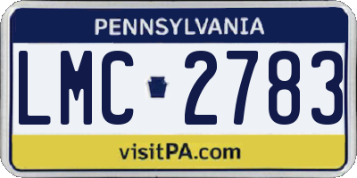 PA license plate LMC2783