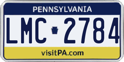 PA license plate LMC2784