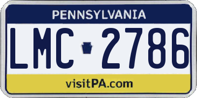 PA license plate LMC2786