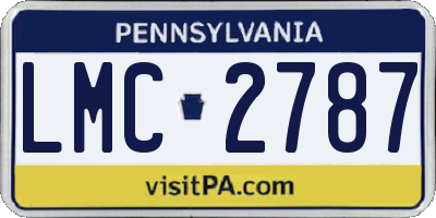 PA license plate LMC2787