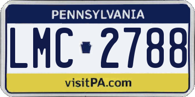 PA license plate LMC2788