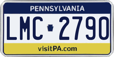 PA license plate LMC2790