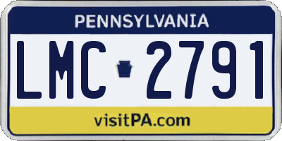 PA license plate LMC2791
