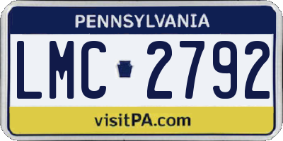 PA license plate LMC2792