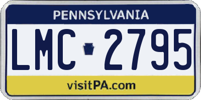 PA license plate LMC2795