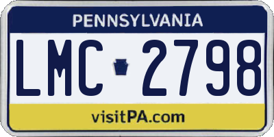 PA license plate LMC2798