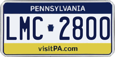PA license plate LMC2800