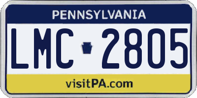 PA license plate LMC2805